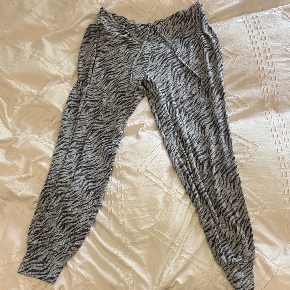 GAP Zebra Print Track Pants - Black and Gray